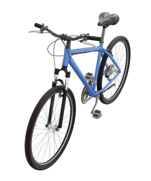 istock Blue bicycle, side top view isolated on white background, 3D illustration 2162916588