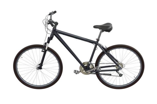 istock Black bicycle, side view isolated on white background, 3D illustration 2162916651