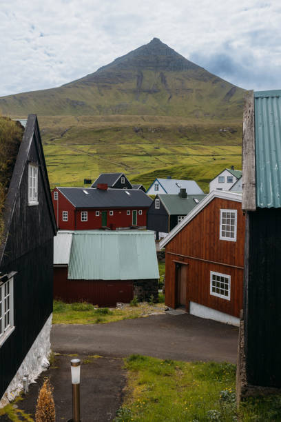 Faroe Islands Gjogv Harbor Coastline