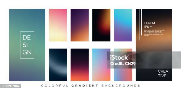 Userfriendly Color Scheme Set For Mobile Interfaces With Gradients ...