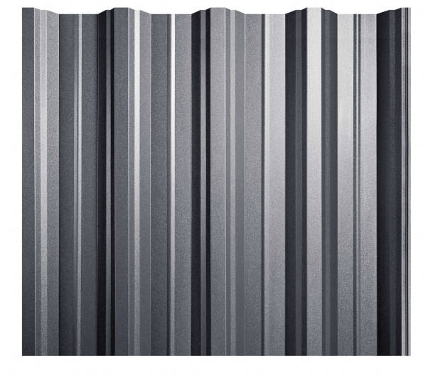 istock Galvanised steel corrugated profile. Flat roofing sheet isolated on white background. Standing seam metal roof panel with striations and ribs for roofing building, house and wall covering. 2162920889