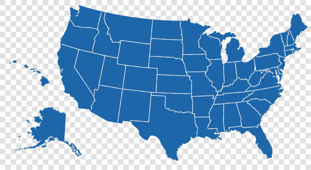 United States Of America Map On Transparent Background Vector Eps 10 United States Of America Map On Transparent Background Vector Eps 10 