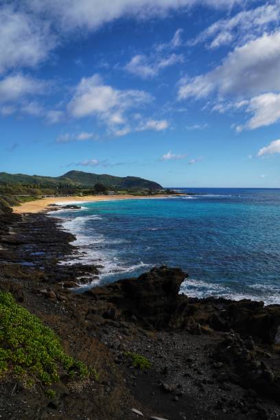istock Blue sky, water and beach side 2162933226