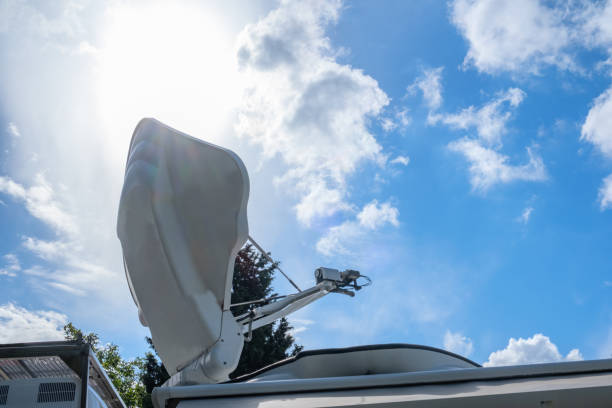 istock Live Broadcast vehicle satellite antenna 2162937834