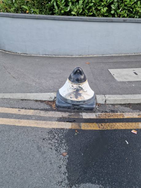 istock Traffic bollard on a street corner 2162945592