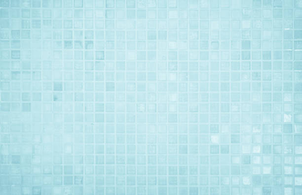 istock Blue light ceramic wall chequered and floor tiles mosaic background in bathroom, kitchen. Design pattern geometric with grid wallpaper texture decoration pool. Simple seamless abstract surface clean. 2162946060