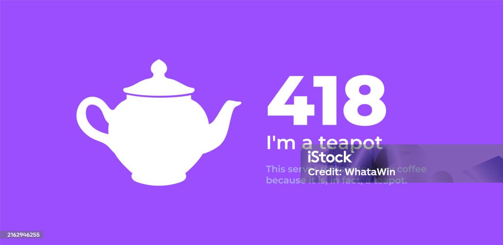 Http Error 418 418 Im A Teapot Error Vector Layout Web Template - httpのベクターアート素材や画像を多数 ...