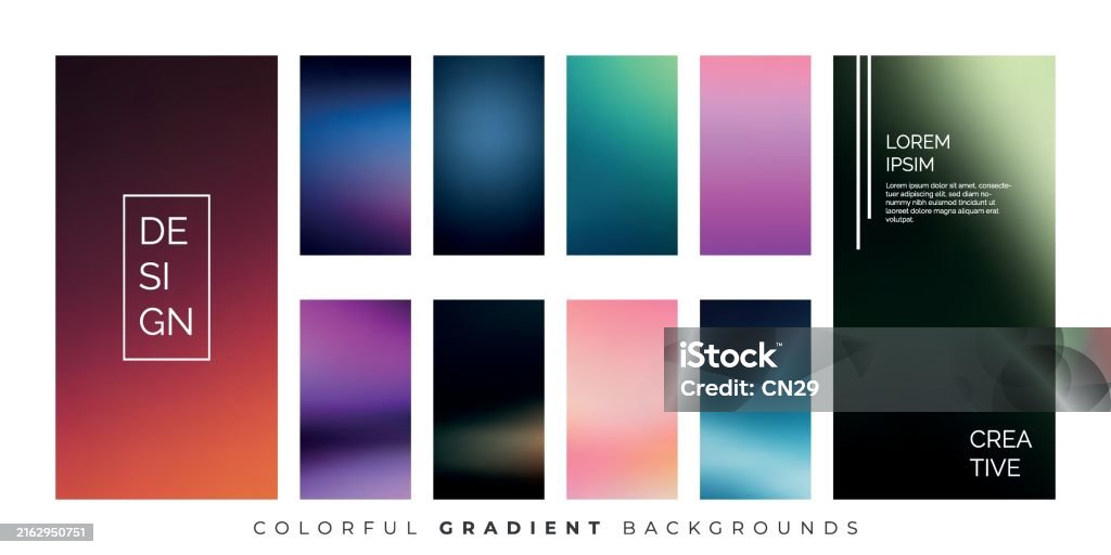 Soft Gradient Color Set Mobile Ui Vector Eps Stock Illustration ...