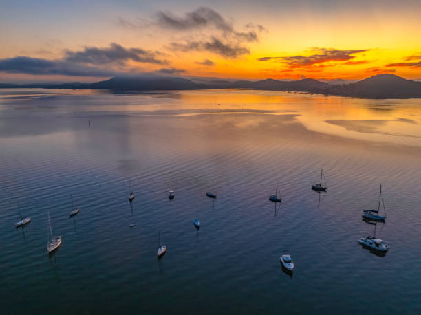 Sunrise viewed from the Oak Bay marina, located on southern Vancouver Island.