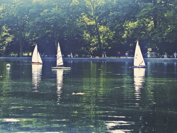 Toy Sail Boats in Central Park Pond