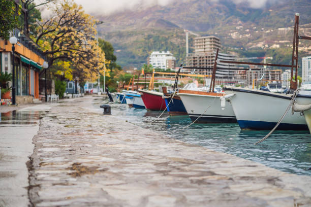 global warming ocean level rise on waterfront in europe