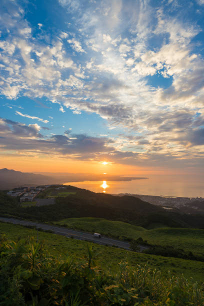 istock Sunrise in Beppu City, Oita Prefecture, Japan 2162957708
