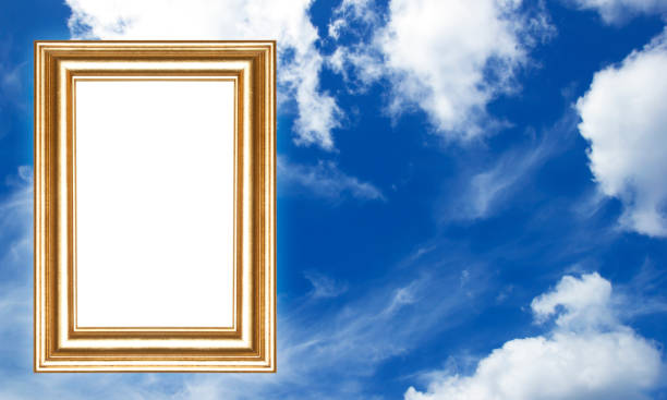 istock Picture frame gold isolated background sky 2162957986