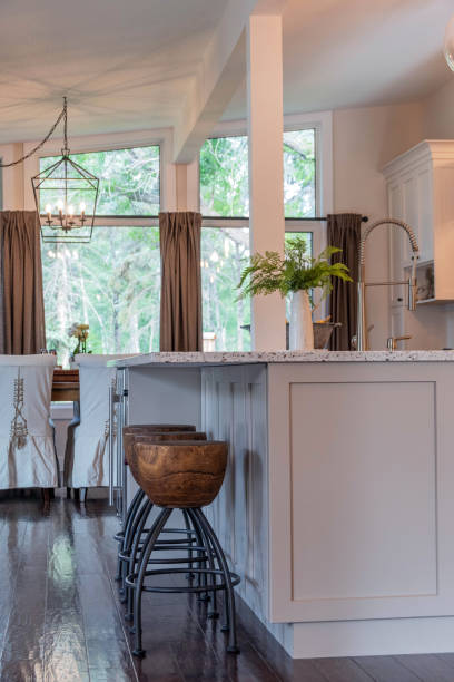 istock Modern country kitchen with oversized quartz island 2162959141