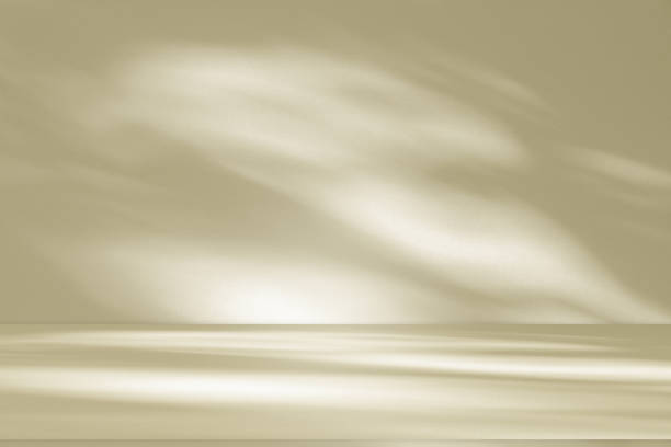 istock Studio style background wall decoration presentation uses white and beige tones. with shadows cast from a nearby window, concept creating a decorative 2162960074
