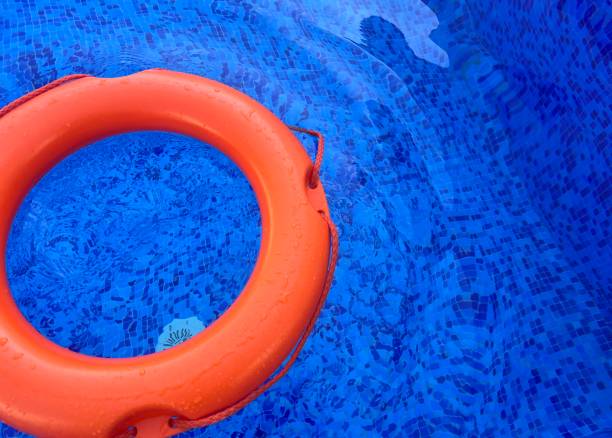 Life buoy in the pools blue water series