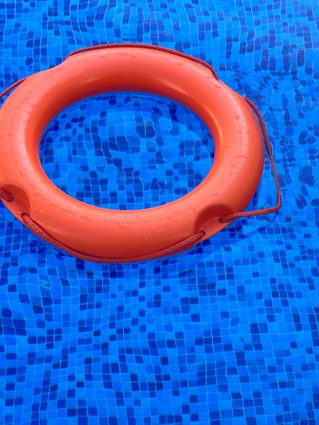 istock Life buoy in the pool 2162964960