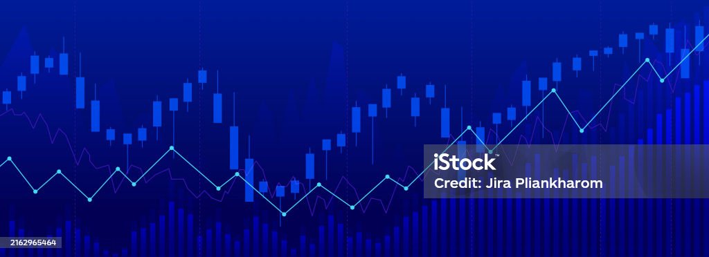 Up Trend Line Graph Blue Background Stock Illustration - Download Image ...