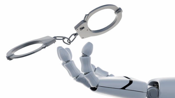istock humanoid robotic hands secured with cuffs as a symbol of digital slavery 2162965690