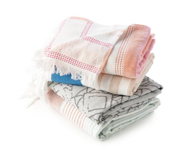 istock Stacked Cotton Towels isolated on White Background 2162966696
