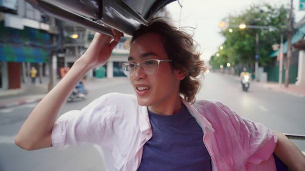 man enjoying travel