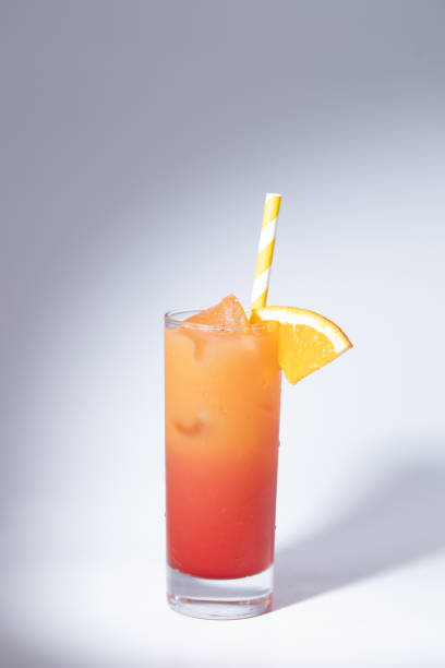 istock Summer vodka cocktail on white background with shadow 2162973782
