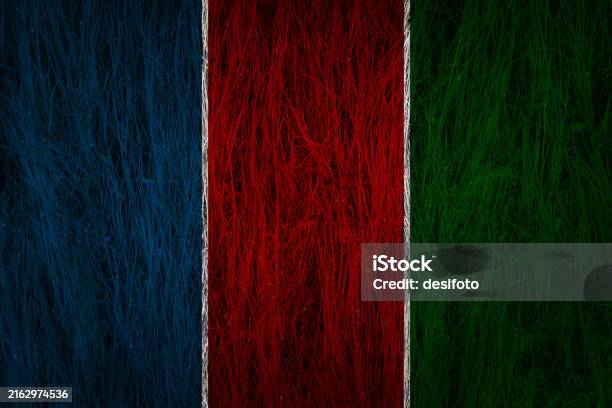 Vibrant Bright Red Maroon Green And Royal Blue Color Divided Partitioned Striped Christmas Festive Celebration Horizontal Divided Vector Background And Empty Copy Space With Hairy Texture Stock Illustration - Download Image Now