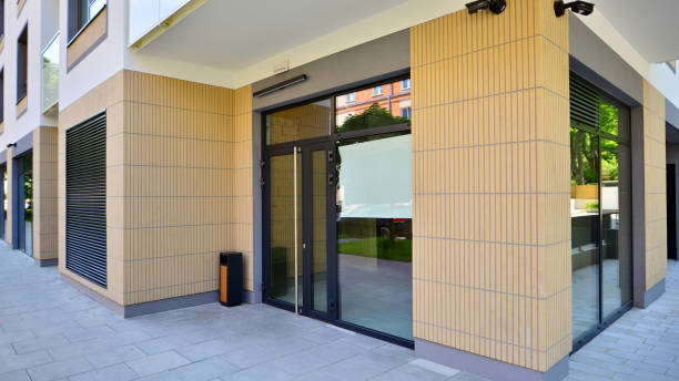 istock Panoramic windows of new commercial premises. 2162974828