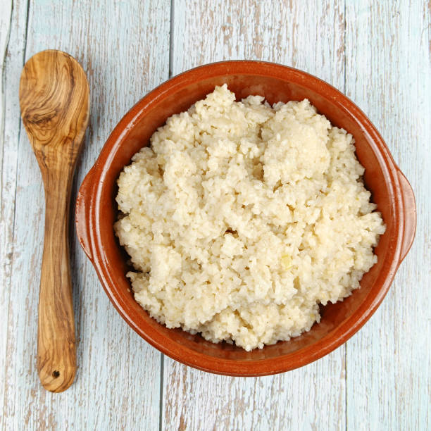 istock dish of broken rice, close-up 2162976789