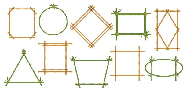 Segmented Frameborder Free wooden bamboo frame Vector Images | FreeImages