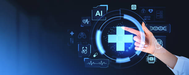 istock A person interacts with futuristic healthcare technology interface, digital graphics on a dark background, concept of AI in medicine 2162977333