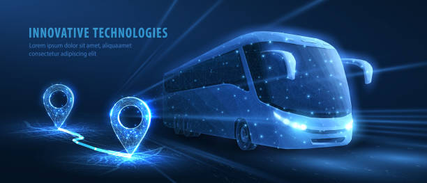 istock Tourist bus. Coach transfer, GPS navigation, Bus route, Tour travel 2162981378