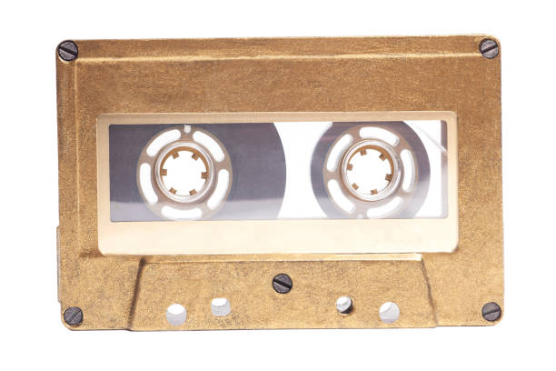 istock Gold retro audio cassette tape 2162989147