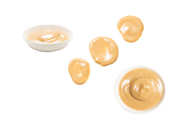 istock Mushroom sauce splashes isolated on white background. 2162992725