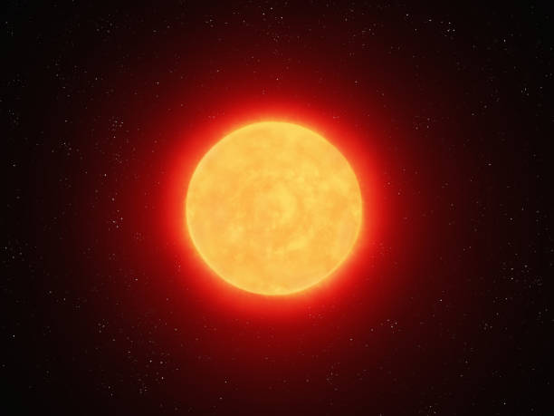 istock Yellow dwarf class star in space. Star on a black background isolated. 2162994163