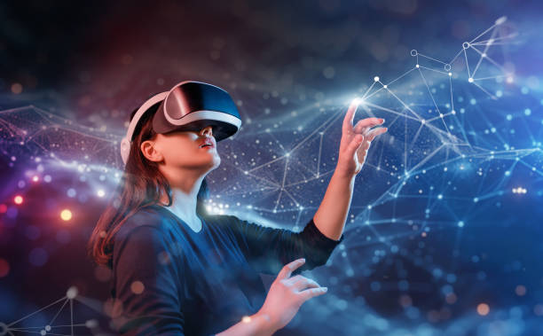 istock Woman with VR virtual reality goggles 2162998881