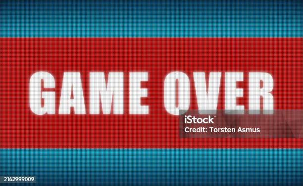 Game Good Over Game Over Sign On Screen Stock Illustration - Download Image Now ...