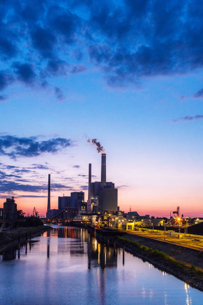 istock Industrial Power Plant at Sunset in Germany 2162999992