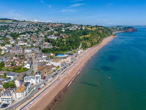 istock Aerial view of Teignmouth beach 2163003457