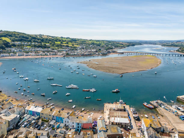 istock Aerial view over Teignmouth to harbour 2163003569