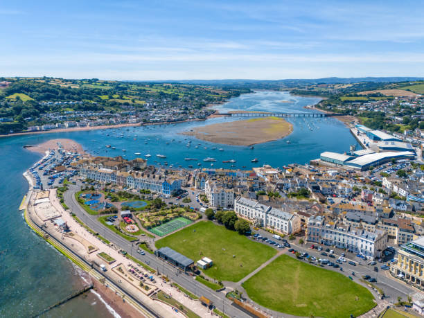 istock Aerial view over Teignmouth to harbour 2163003658
