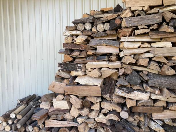 istock Chopping and sawing firewood from slats 2163005711