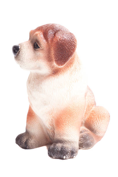 istock Rubber toy dog figurine isolated on white background. 2163005920