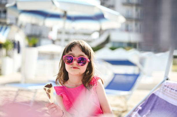 Little girl with ice cream.