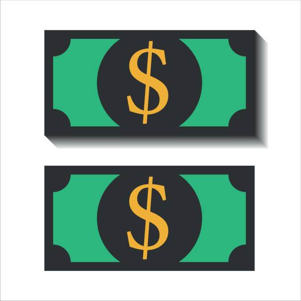 istock Dollar. American currency. Currency with dollar sign. Simple vector illustration. Black, gold and green colors. Icon or logo. 2163007862