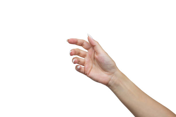 istock A woman's hand is open and holding something like a bottle 2163011961