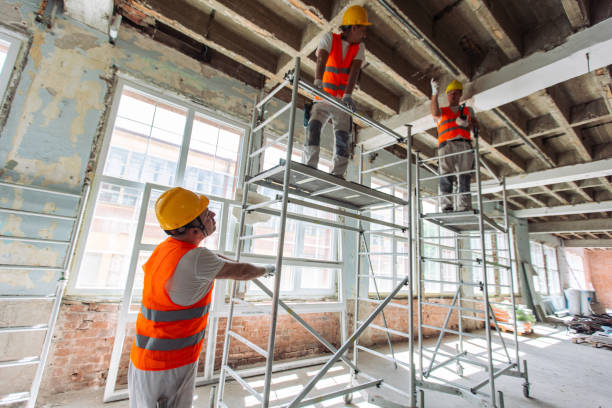 istock Scaffolding team working on building's structural renovation 2163014458