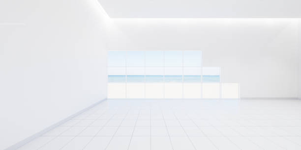 istock 3d rendering of white tile floor for background. 2163015491