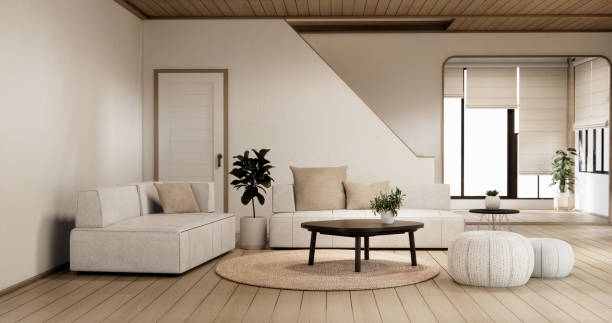 istock Minimal sofa armchair on interior design modern living room  contemporary style. 2163016607