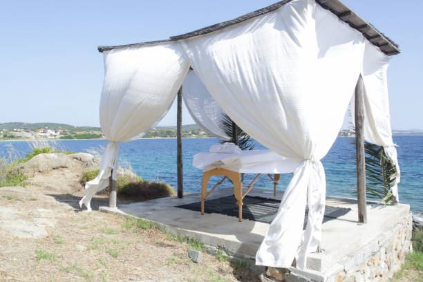 istock Massage tent on the beach 2163018586